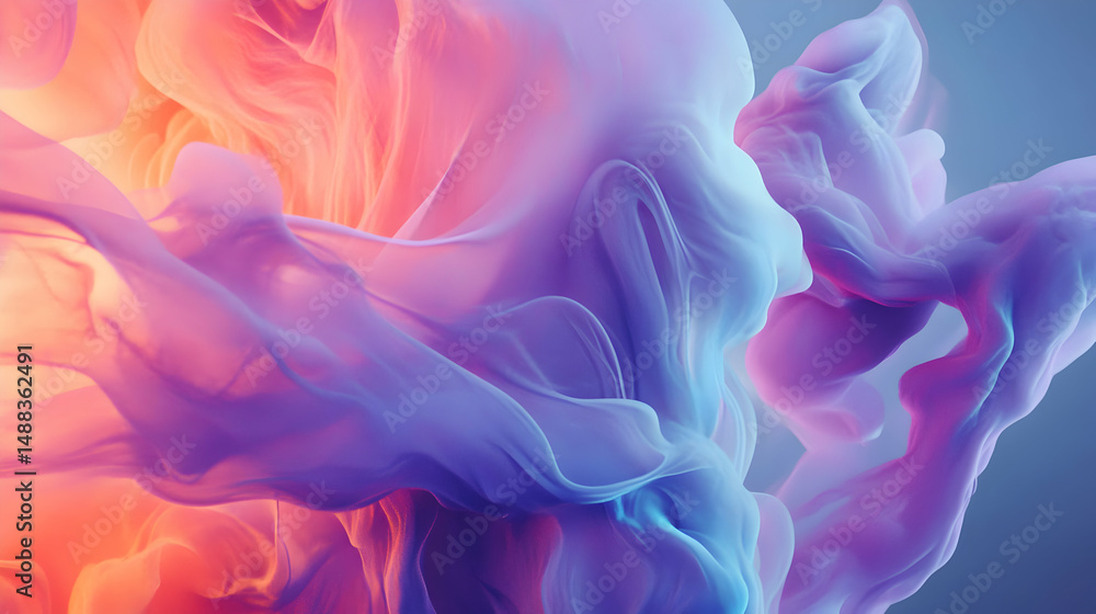 Poster translucent veil: a dreamy interplay of colors creating a wispy abstract design