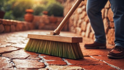 Using natural stone in terrace design - cleaning sinks and brushing - a long-lasting and practical finishing option