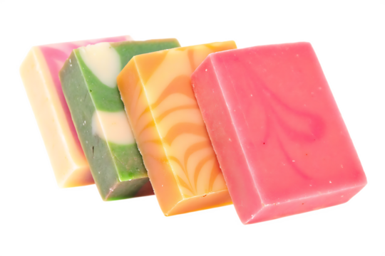  Colorful handmade soap isolated on transparent background.PNG