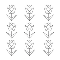Flower drawing mono line