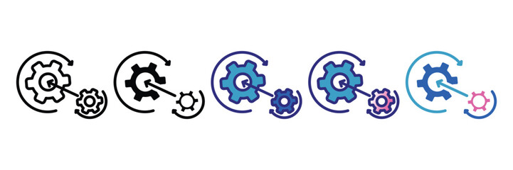 Integration Icon Set Multiple Style Collection