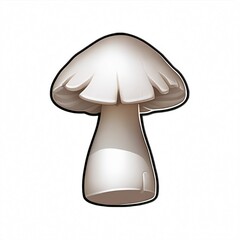 Mushroom Game Icon – Edible Fungi Vector for Mobile Game UI, Flat Game Assets, and Isometric Cooking or Nature Game Inventory