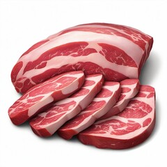 Raw Meat Slab Game Icon – Fresh Cut of Meat Vector for Mobile Game UI, Flat Game Assets, and Isometric Cooking or Butchery Game Inventory