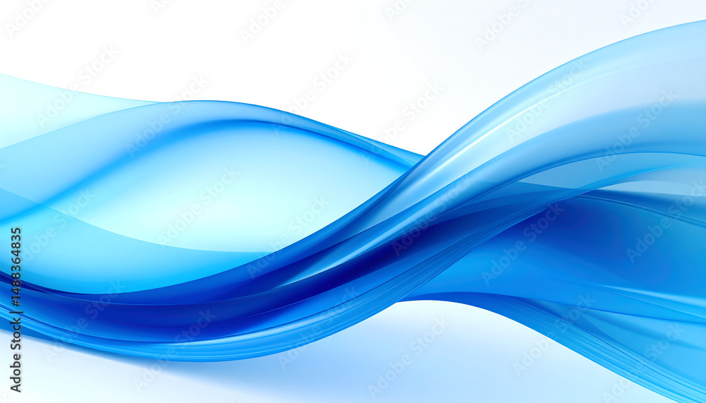 Poster flowing blue waves create a serene and calming abstract background, evoking a sense of tranquility a
