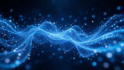 Abstract Blue Particle Wave Background Design Perfect For Technology Website Headers, Presentations, Or Digital Art Projects Needing A Futuristic Feel