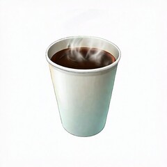 Steaming Coffee in Cup Game Icon – Hot Beverage Vector for Mobile Game UI, Flat Game Assets, and Isometric Cafe Style Game Inventory