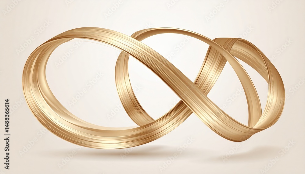 Poster elegant golden infinity symbol abstract art digital design minimalistic setting close-up view concep