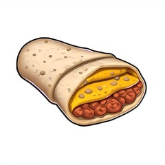 Delicious taco game icon for 2D mobile game UI inventory and Mexican food game design assets