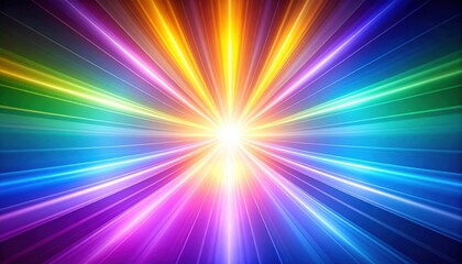 Radiant light burst abstract art digital creation vibrant colors dynamic perspective energy and illumination