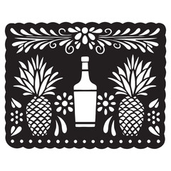 Vector illustration of a pineapple fruit. 