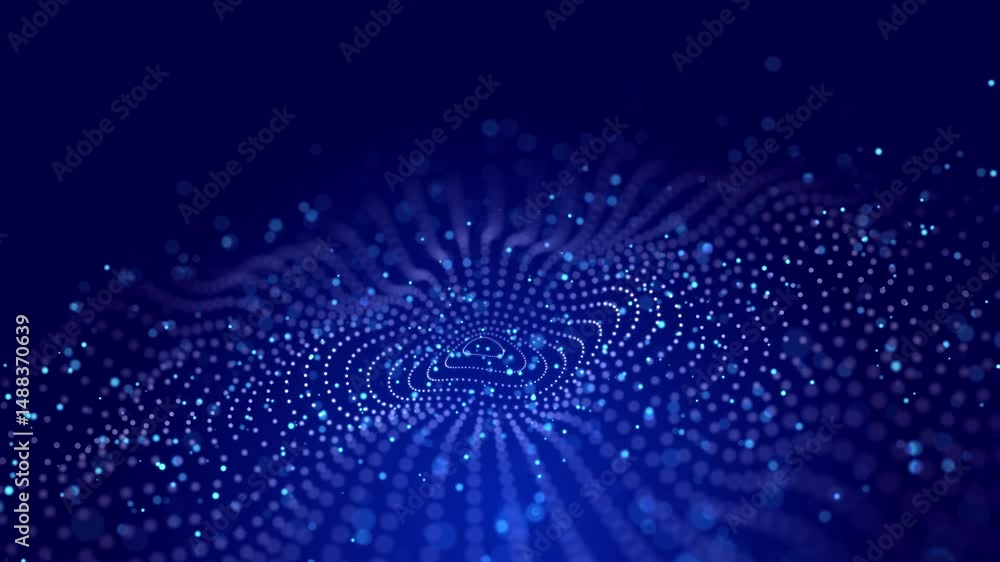 Poster 3d abstract web with intertwining lines and dots. digital technologies - big data research.