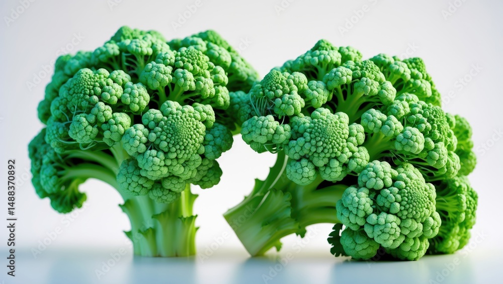 Aufkleber cauliflower and broccoli cabbage isolated on white background with full depth of field