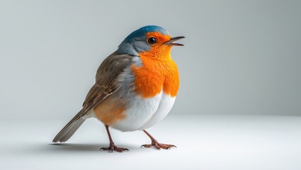 Isolated robin on a white background