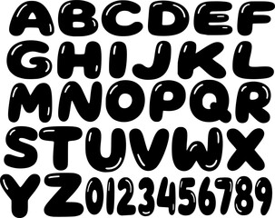 Fototapeta premium set of vector alphabet and numeric in cute style