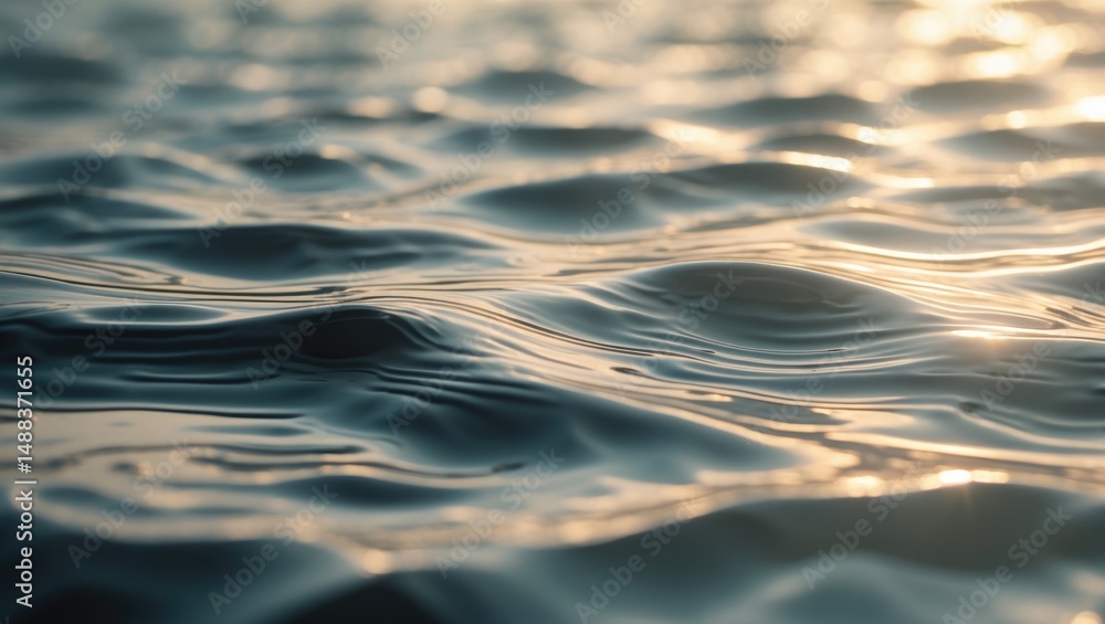 Poster surface pattern of serene, lucid, transparent water with ripples in a natural backdrop of abstractio