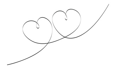 Vector continuous one simple single abstract line drawing of love concept of celebration