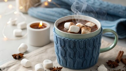 Cozy Winter Warmer Indulge in a Delicious Mug of Hot Chocolate with Marshmallows