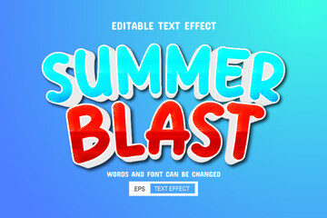 Summer blast text - editable 3d text effect
