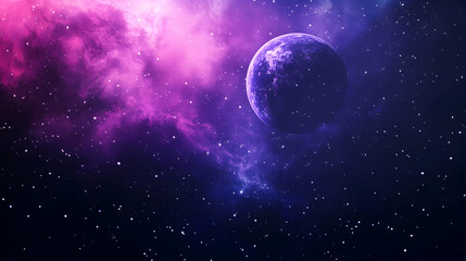 Cosmic Serenity: A Nebula and Planet Landscape in Deep Space Beauty