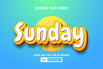 Sunday text - editable 3d text effect