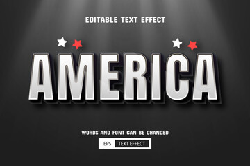 White america text - editable 3d text effect