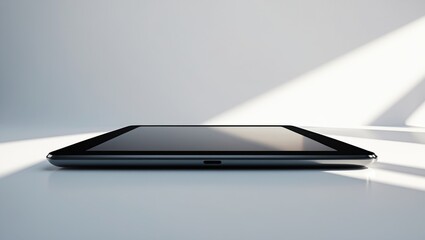 Horizontal Tablet PC Isolated on White, Front View