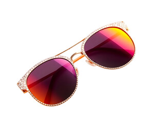 Elegant Gold Rimmed Sunglasses with Crystal Accents