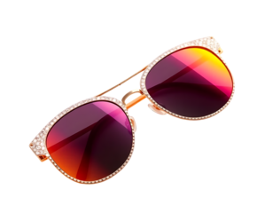 Elegant Gold Rimmed Sunglasses with Crystal Accents
