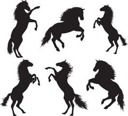 Horse Silhouette, Standing Horse, Horse on two legs, Horse Clipart