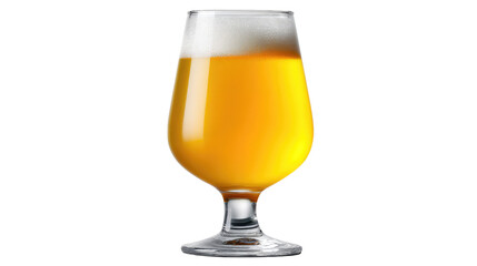 Golden Ale in Glass: A gleaming glass filled with refreshing ale, crowned with a perfect head of creamy foam, inviting a moment of pure refreshment.