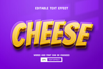 Yellow cheese text - editable 3d text effect