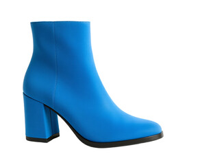 Obraz premium Stylish Blue Ankle Boot with Block Heel