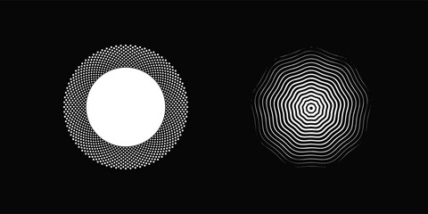 Halftone dots in circle form. round logo . vector dotted frame . design element.eps 10