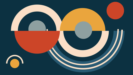 Dynamic Retro Circle Illustration Background