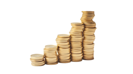 Growing Gold Coin Stacks Financial Success