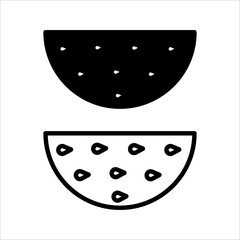 Watermelon icon set in line style. a slice of watermelon icon