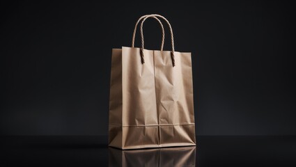 Eco-friendly craft paper bag mockup for shopping, gifts, and takeout on a backdrop.