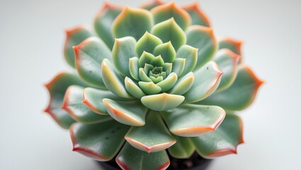 Obraz premium Single miniature succulent plants with a white background