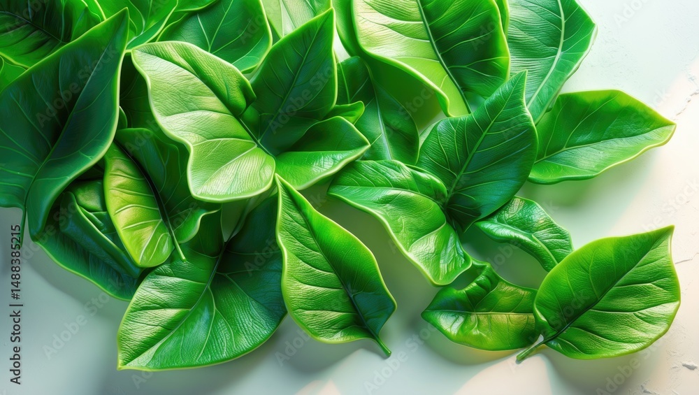 Poster basil, isolated with background, clipping path, full depth of field