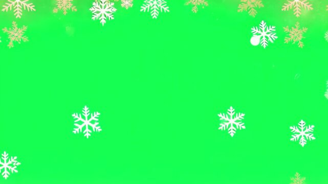 Festive snowflake animation, transparent 4K video, green screen