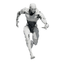 Futuristic Running Robot Artificial Intelligence in Motion