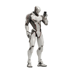 Futuristic Robot Using Smartphone - Artificial Intelligence and Technology Concept