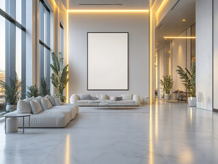 Modern Minimalist Living Room with Large Windows
