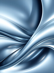Obraz premium Futuristic abstract design, smooth metallic curves, reflective surfaces, cool tones, glossy finish