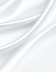 Fototapeta premium Soft white fabric elegantly drapes, showcasing smooth curves and gentle textures, evoking a sense of simplicity and sophistication