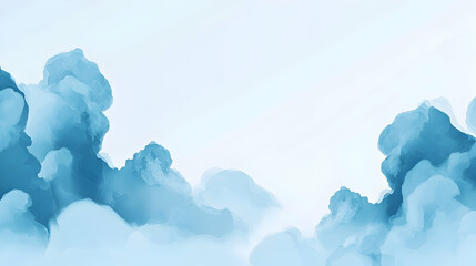 Blue sky, fluffy clouds, aerial view, calm weather, background for design