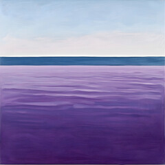 Calm purple ocean seascape, peaceful horizon, tranquil waters, background sky, perfect for relaxation, meditation, or travel websites