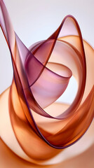 Abstract swirling translucent ribbons, light background, dynamic movement, design element