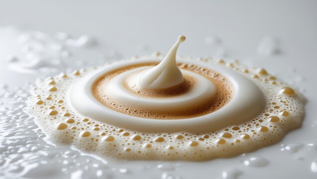 Coffee foam on a white background