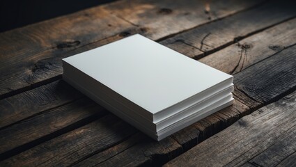 Bundle of unprinted paper sheets for brochure. Mock up